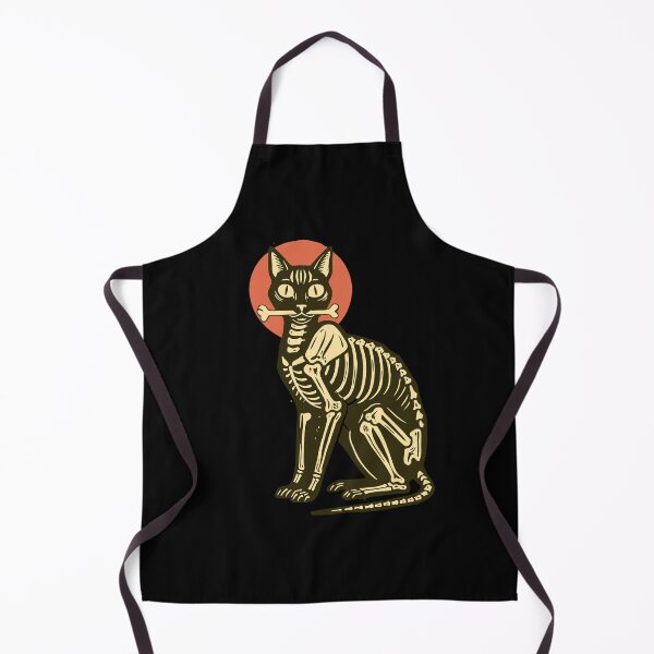 Item preview, Spooky Black Cat Anatomy Skeleton Holding Bone Halloween Art designed and sold by Cipher & Soul.