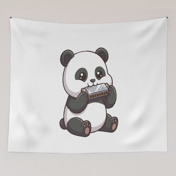 Item preview, Cute Panda Bear Playing Harmonica designed and sold by Ella_Sketch.
