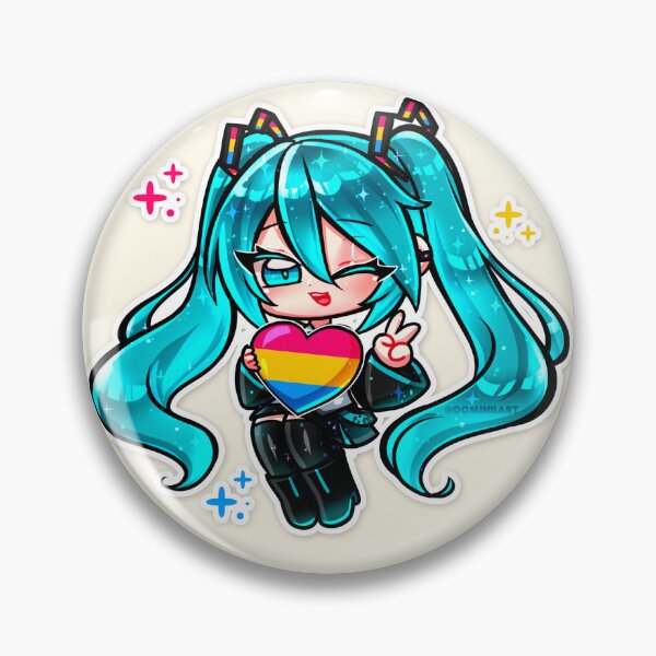 Item preview, Chibi Hatsune Miku - Pansexual flag LGBTQ+ Pride T-Shirt | Cute Anime Vocaloid Pride Heart Shirt | Kawaii Pastel Pride Tee, Unisex Graphic T-Shirt designed and sold by DominiiArt.