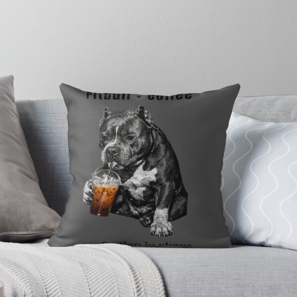 Item preview, Pitbull Coffee Chaos Shirt – Funny Pitbull Drinking Coffee Design designed and sold by Tws-Tees.