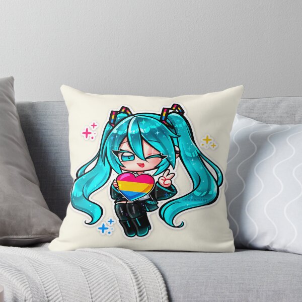 Item preview, Chibi Hatsune Miku - Pansexual flag LGBTQ+ Pride T-Shirt | Cute Anime Vocaloid Pride Heart Shirt | Kawaii Pastel Pride Tee, Unisex Graphic T-Shirt designed and sold by DominiiArt.