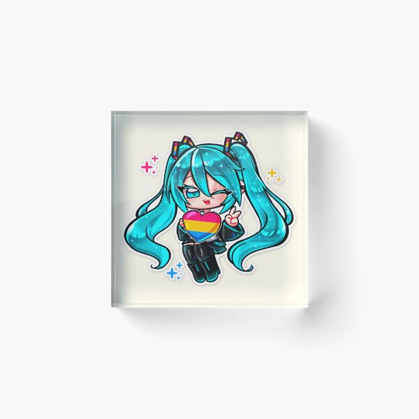 Item preview, Chibi Hatsune Miku - Pansexual flag LGBTQ+ Pride T-Shirt | Cute Anime Vocaloid Pride Heart Shirt | Kawaii Pastel Pride Tee, Unisex Graphic T-Shirt designed and sold by DominiiArt.