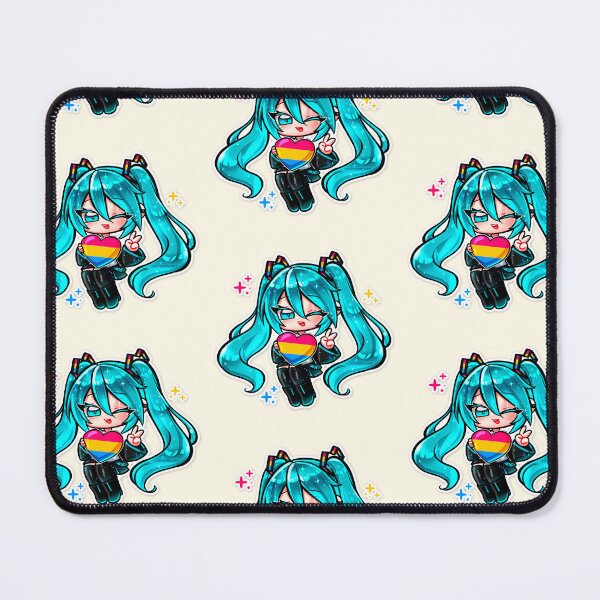 Item preview, Chibi Hatsune Miku - Pansexual flag LGBTQ+ Pride T-Shirt | Cute Anime Vocaloid Pride Heart Shirt | Kawaii Pastel Pride Tee, Unisex Graphic T-Shirt designed and sold by DominiiArt.