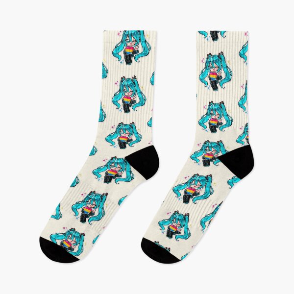 Item preview, Chibi Hatsune Miku - Pansexual flag LGBTQ+ Pride T-Shirt | Cute Anime Vocaloid Pride Heart Shirt | Kawaii Pastel Pride Tee, Unisex Graphic T-Shirt designed and sold by DominiiArt.