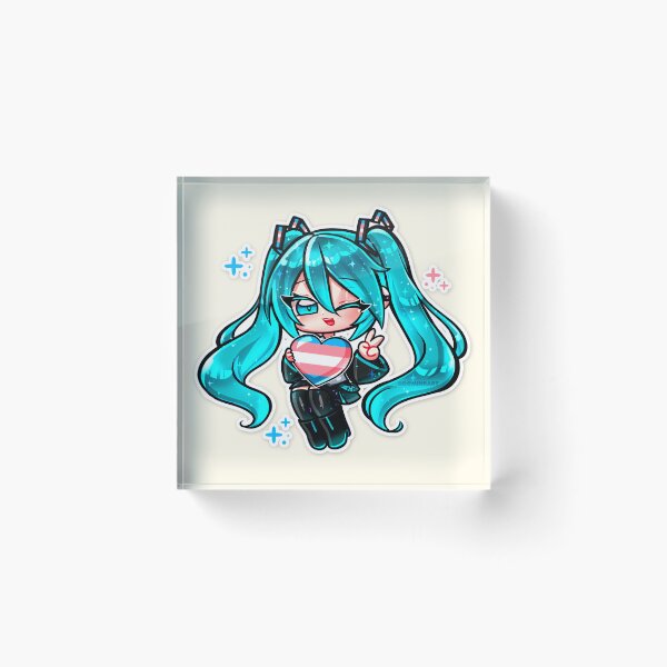 Item preview, Chibi Hatsune Miku - Transsexual flag LGBTQ+ Pride T-Shirt | Cute Anime Vocaloid Pride Heart Shirt | Kawaii Pastel Pride Tee, Unisex Graphic T-Shirt designed and sold by DominiiArt.