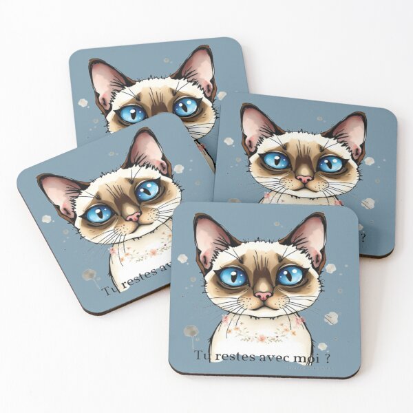 Item preview, Cute Siamese Cat You Stay With Me (French Quote) designed and sold by hoodiehood.