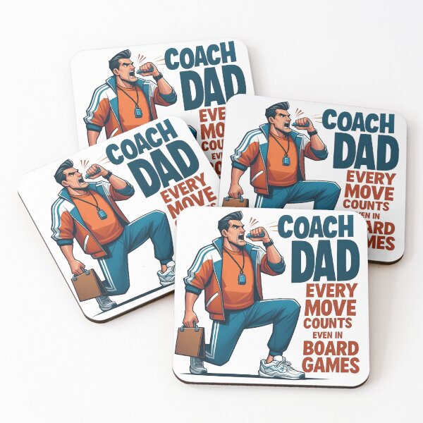 Item preview, Coach Dad Every Move Counts Even Board Games designed and sold by grenithh.
