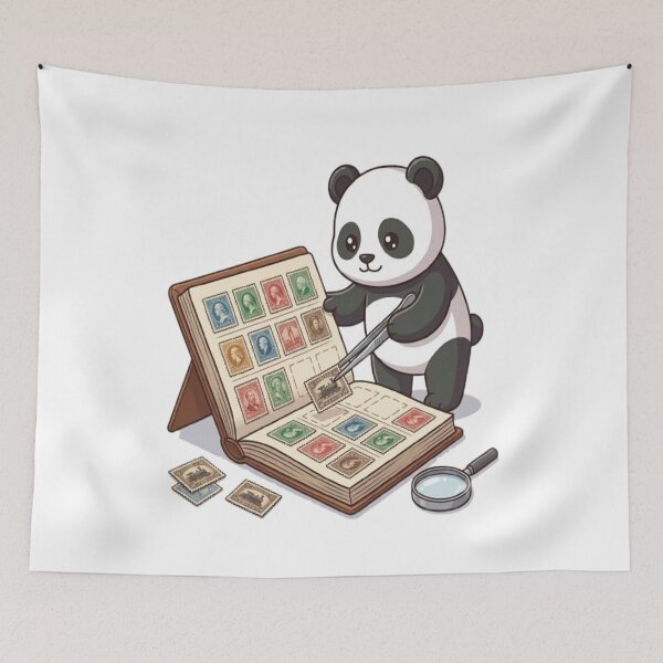 Item preview, Cute Panda Stamp Collecting Hobby designed and sold by Ella_Sketch.