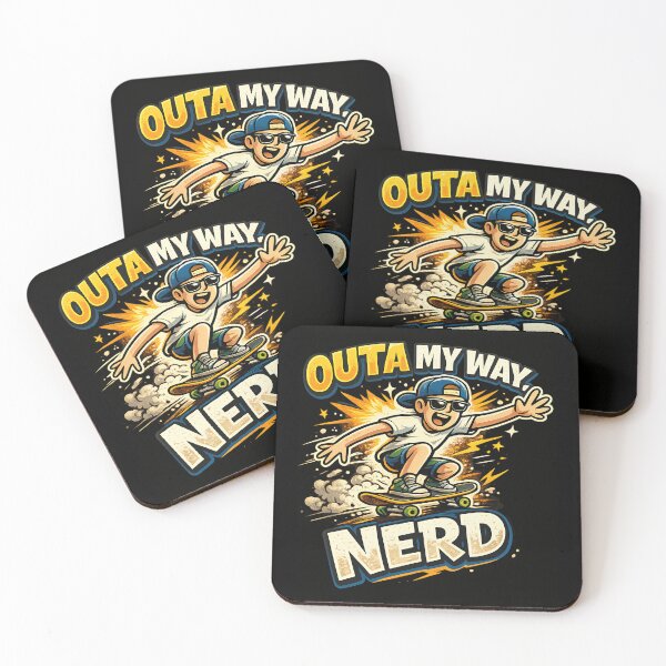 Item preview, Outa My Way Nerd  Funny Skateboard Sarcasm Humor designed and sold by Cree8if.