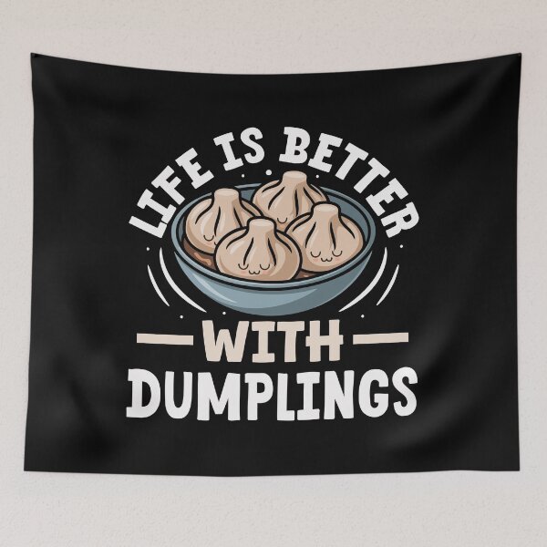 Item preview, Life Is Better with Dumplings – Cute Kawaii Dumpling Bowl designed and sold by EmeraldeaArt.