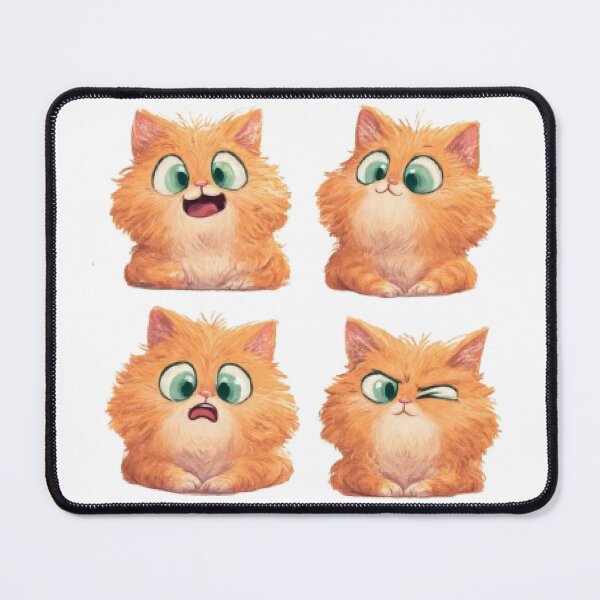 Item preview, Cute Fluffy Ginger Cat Expressions designed and sold by Moody Vibes Studio.