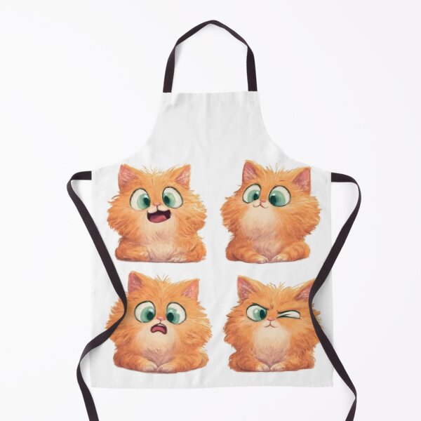 Item preview, Cute Fluffy Ginger Cat Expressions designed and sold by Moody Vibes Studio.