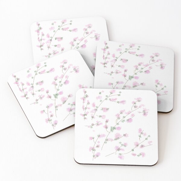 Item preview, Stylized Pink Blossom Branches on White designed and sold by BalkanBloom.