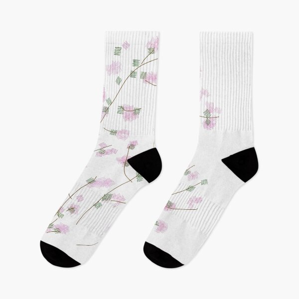 Item preview, Stylized Pink Blossom Branches on White designed and sold by BalkanBloom.