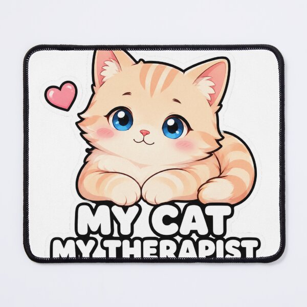 Item preview, My Cat My Therapist Cute Kawaii Cat Meme Sticker designed and sold by MoodyMeows.