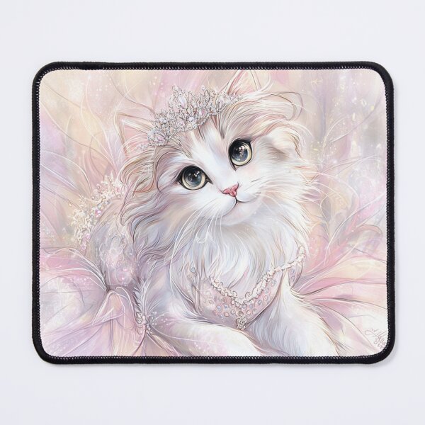 Item preview, Elegant, regal white fluffy cat with a tiara designed and sold by dcrc.