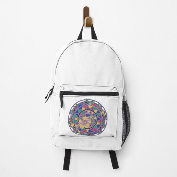 Item preview, Minimalist Taino Sun & Hibiscus Geometric Stained Glass Art designed and sold by FitEnvy.