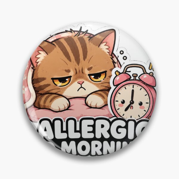Item preview, Allergic To Mornings Funny Grumpy Cat Meme Sticker designed and sold by MoodyMeows.
