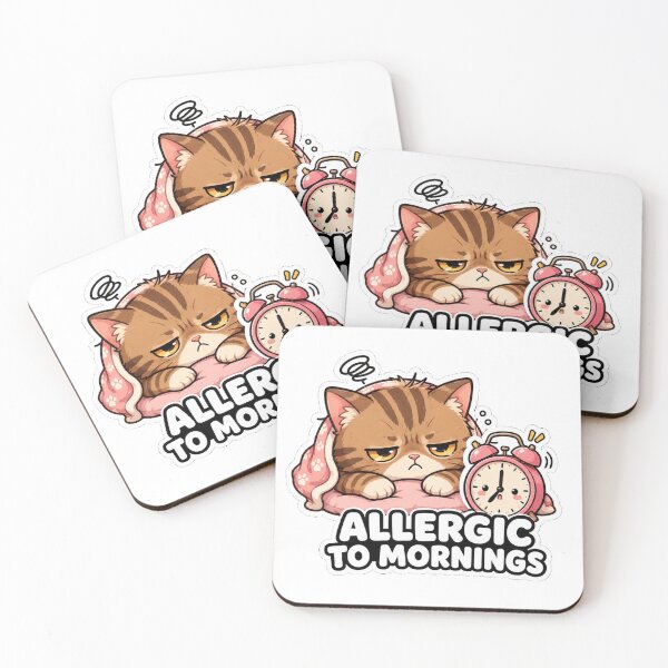 Item preview, Allergic To Mornings Funny Grumpy Cat Meme Sticker designed and sold by MoodyMeows.