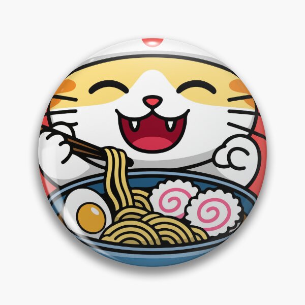 Item preview, A cute cat eating ramen noodles designed and sold by BoldcreationsM.