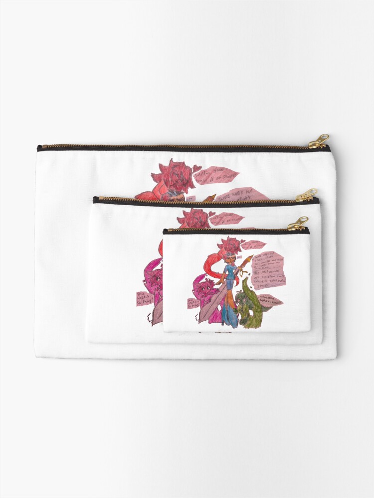 Thumbnail 2 of 4, Zipper Pouch, 3 ghosts, one sword designed and sold by RadiatedSkull.