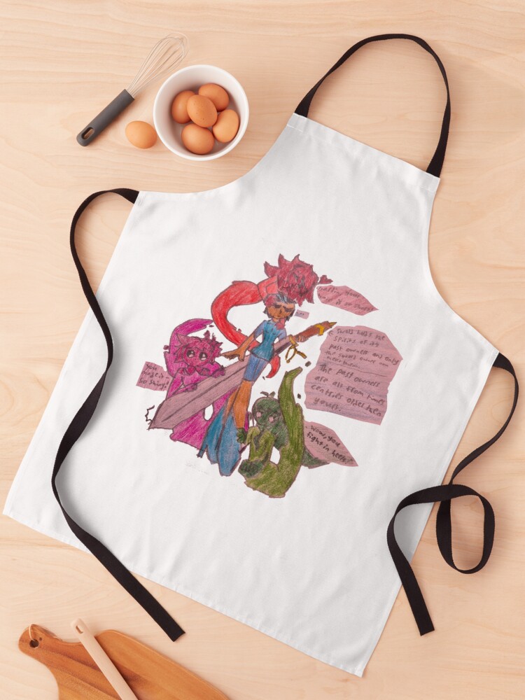 Thumbnail 1 of 6, Apron, 3 ghosts, one sword designed and sold by RadiatedSkull.