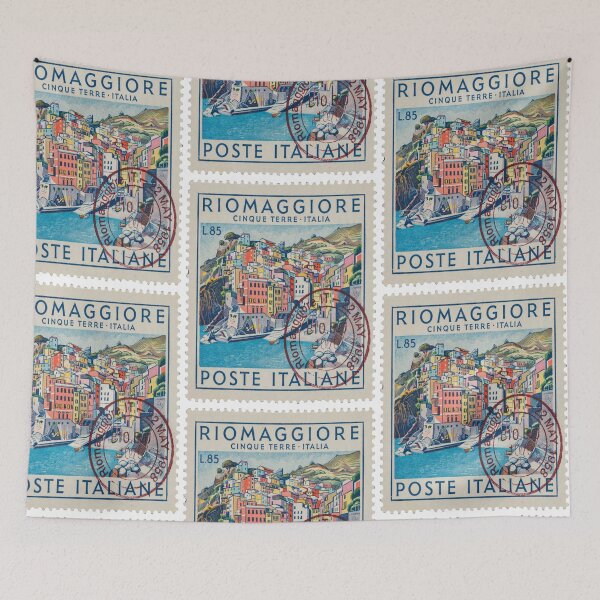Item preview, Riomaggiore Italy Cinque Terre Postage Stamp Travel Sticker designed and sold by stickercuffs.