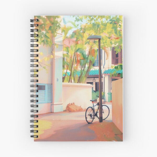 Item preview, Bicycle sunlight dappled lane illustration designed and sold by - Designspace -.