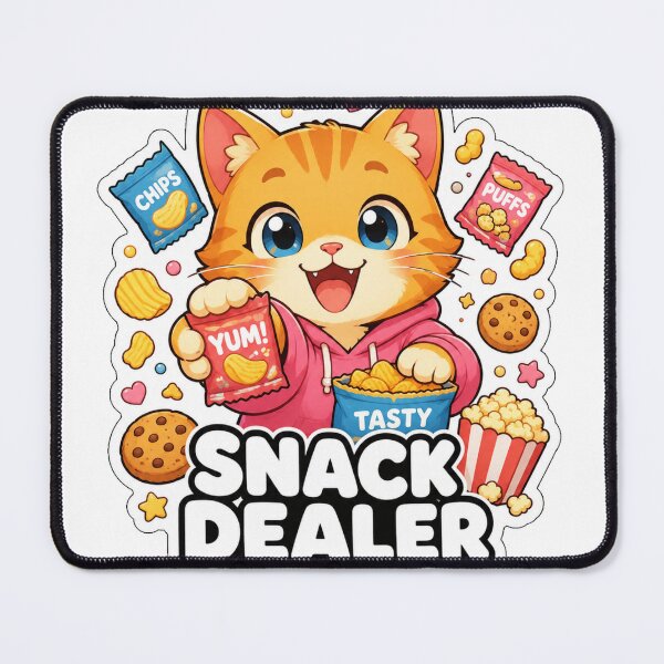 Item preview, Snack Dealer Funny Cute Cat Meme Sticker designed and sold by MoodyMeows.