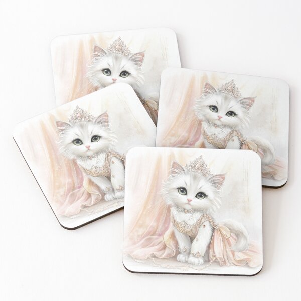Item preview, Elegant, regal white fluffy cat with a tiara designed and sold by dcrc.
