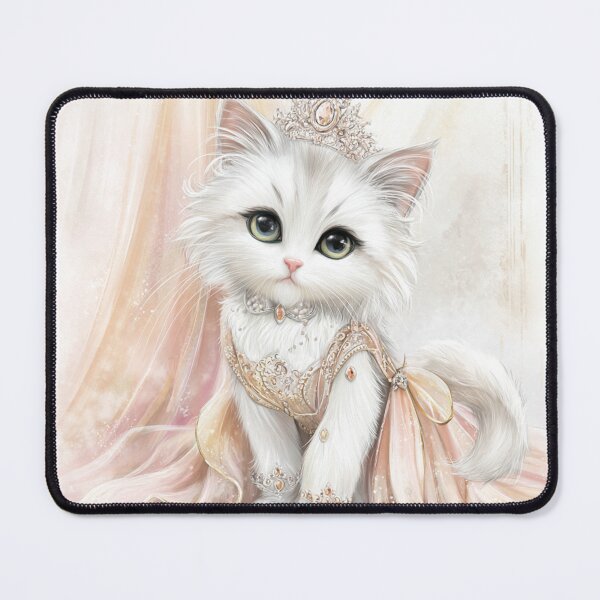 Item preview, Elegant, regal white fluffy cat with a tiara designed and sold by dcrc.