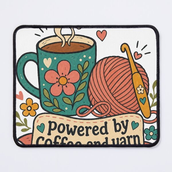 Item preview, Powered by Coffee and Yarn designed and sold by VisualArtsOasis.