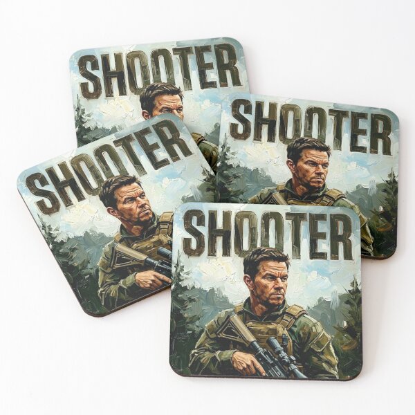 Item preview, Shooter Retro Military Action Thriller Tribute Art Movie Poster designed and sold by Art's Diner.