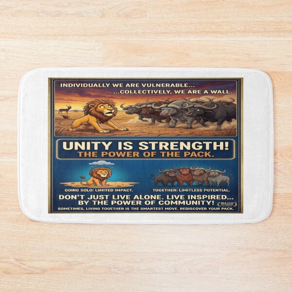 Item preview, Unity Is Strength – Power of the Pack | Inspirational Lion & Buffalo Art designed and sold by MAJCO-ART.