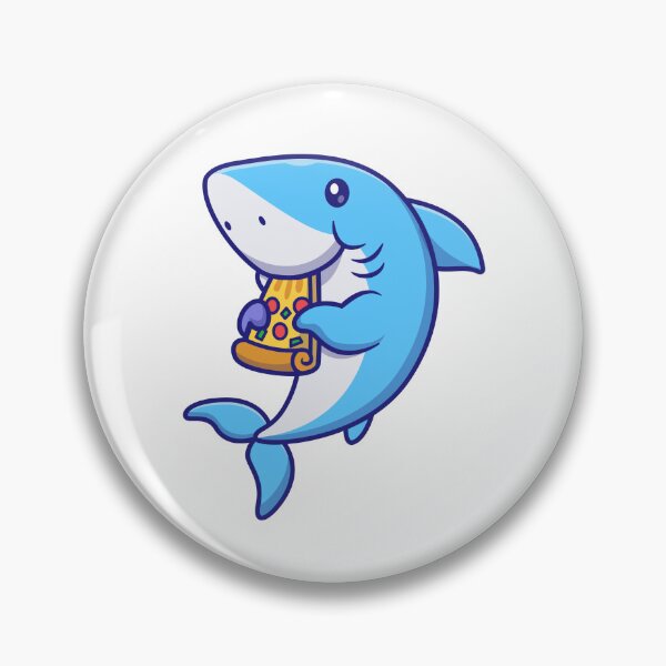 Item preview, Cute Shark Eating Pizza designed and sold by debbiebento.