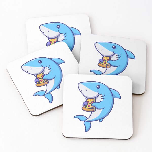 Item preview, Cute Shark Eating Pizza designed and sold by debbiebento.