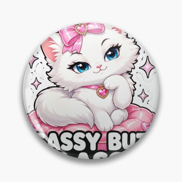Artikelvorschau, Sassy But Classy Funny Cute Cat Meme Sticker entworfen und verkauft von MoodyMeows.