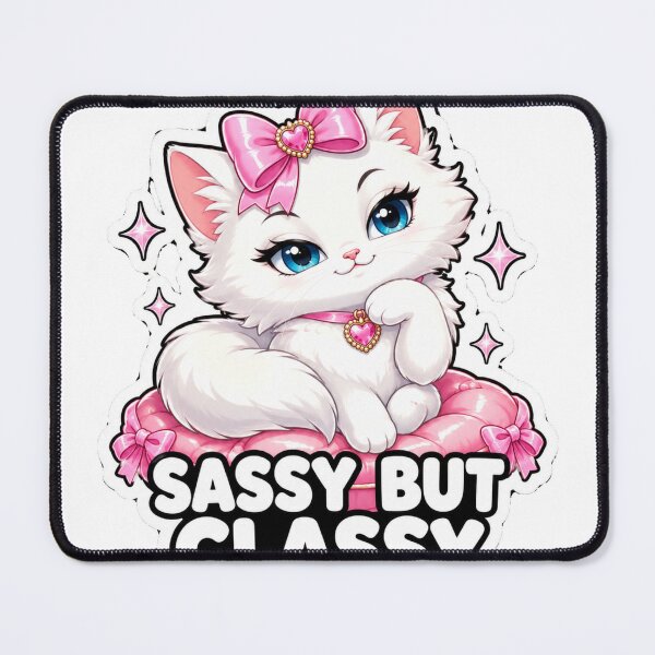 Item preview, Sassy But Classy Funny Cute Cat Meme Stickers designed and sold by MoodyMeows.
