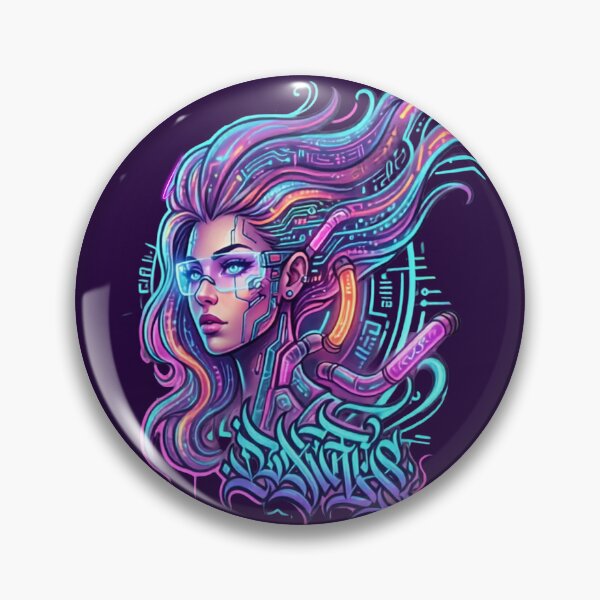 Item preview, Cyberpunk Girl Neon Graffiti Vector Art designed and sold by rich-moda.