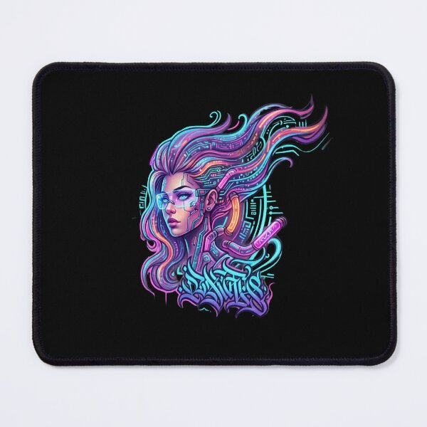 Item preview, Cyberpunk Girl Neon Graffiti Vector Art designed and sold by rich-moda.