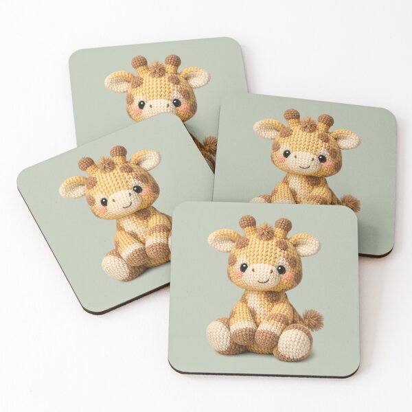 Item preview, Cute Knitted Giraffe Plush | Kawaii Cottagecore Woodland Animal Art designed and sold by PopCulturePixel.