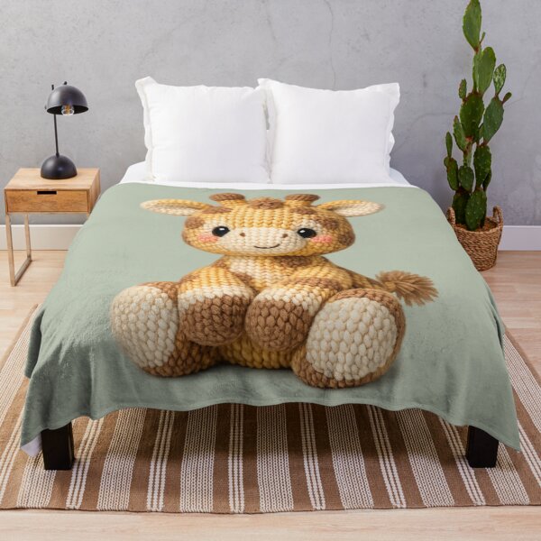 Item preview, Cute Knitted Giraffe Plush | Kawaii Cottagecore Woodland Animal Art designed and sold by PopCulturePixel.