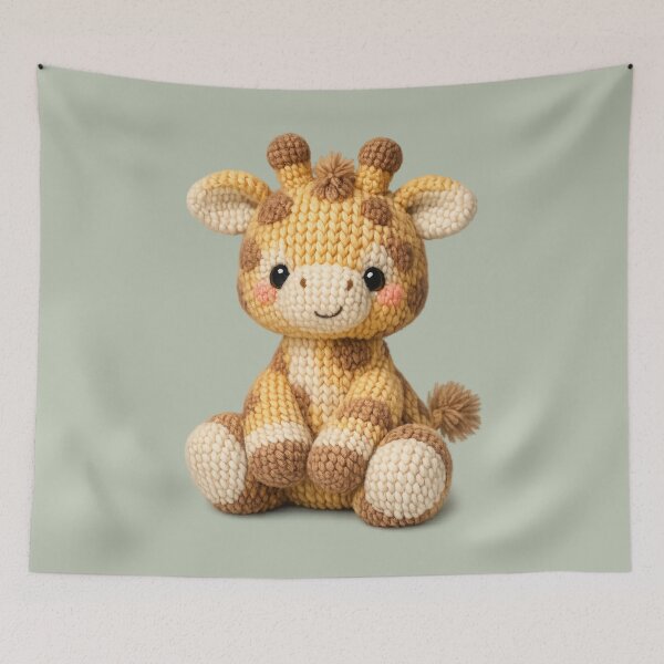Item preview, Cute Knitted Giraffe Plush | Kawaii Cottagecore Woodland Animal Art designed and sold by PopCulturePixel.
