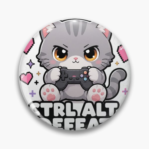 Item preview, Ctrl Alt Defeat Funny Gamer Cat Meme Sticker designed and sold by MoodyMeows.