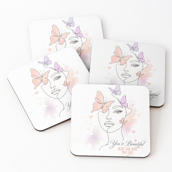 Item preview, You're Beautiful Just the Way You Are | Butterfly Line Art Inspirational Wall Art designed and sold by LuisaRoots77.