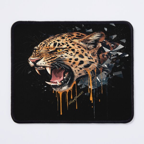 Item preview, Fierce Leopard Snarl Ink Splatter Grunge designed and sold by KingofHearts25.