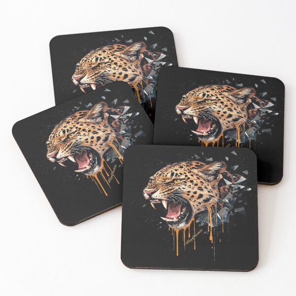 Item preview, Fierce Leopard Snarl Ink Splatter Grunge designed and sold by KingofHearts25.