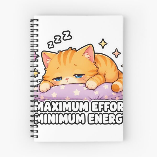 Item preview, Maximum Effort Minimum Energy Funny Lazy Cat Meme Sticker designed and sold by MoodyMeows.