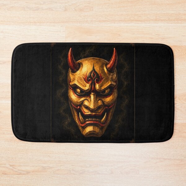 Item preview, Golden Oni Mask Japanese Demon Low Poly Art designed and sold by bellaever.