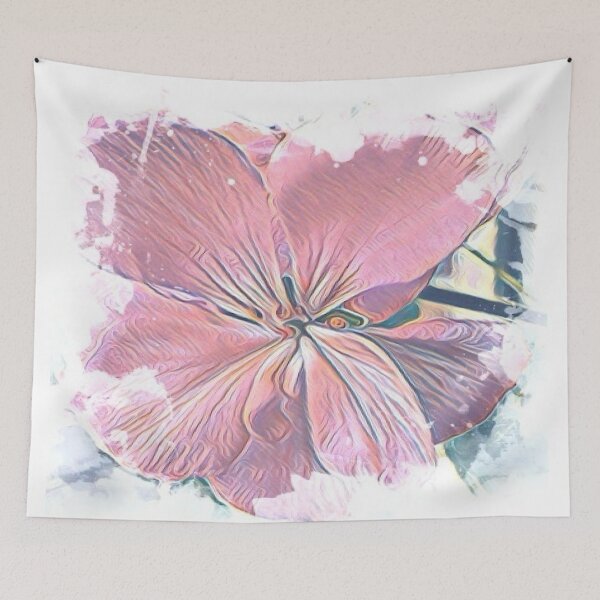 Item preview, Vintage Pastel Pink Geranium Flower Watercolor Art designed and sold by BalkanBloom.